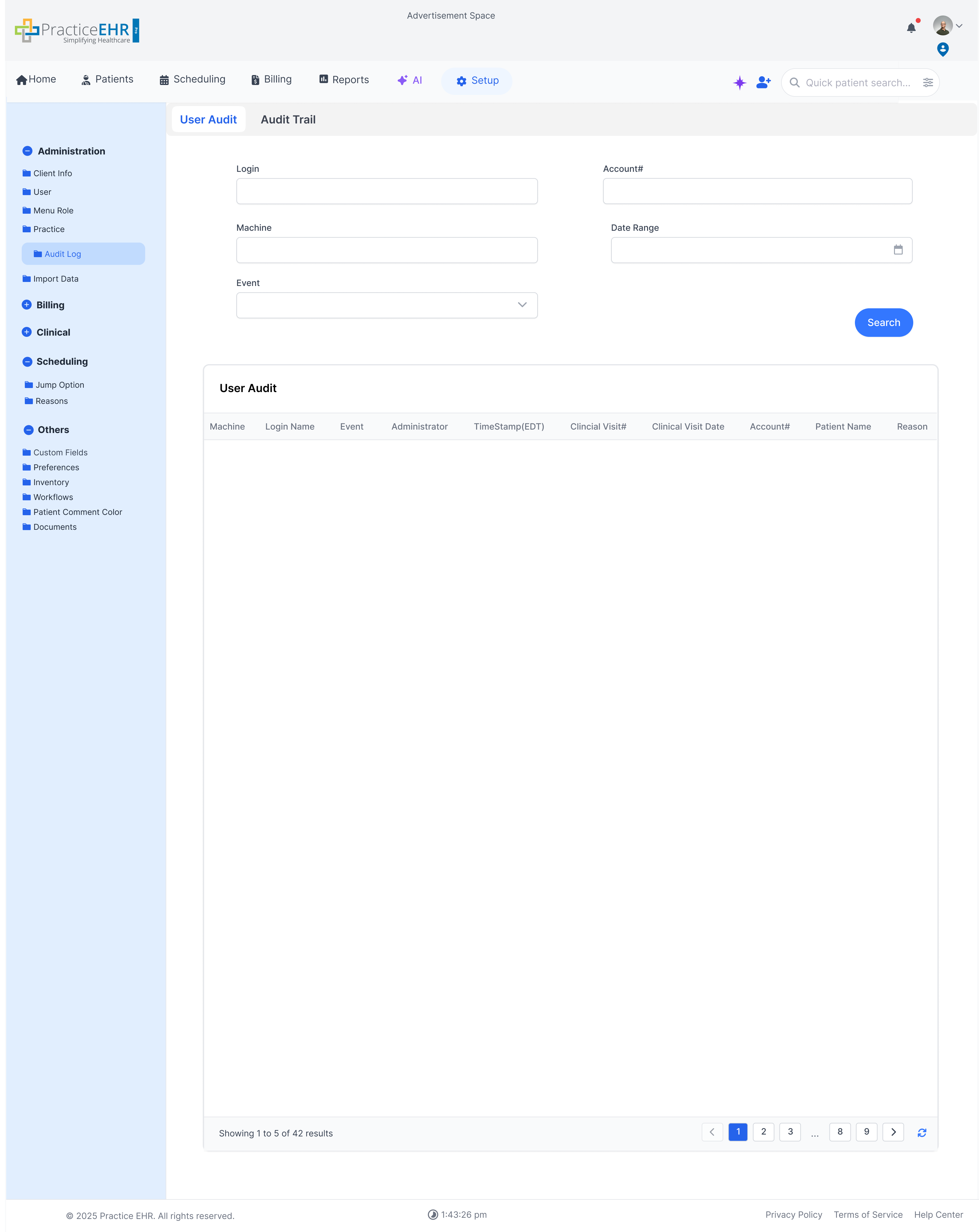 Audit Log - User Audit
